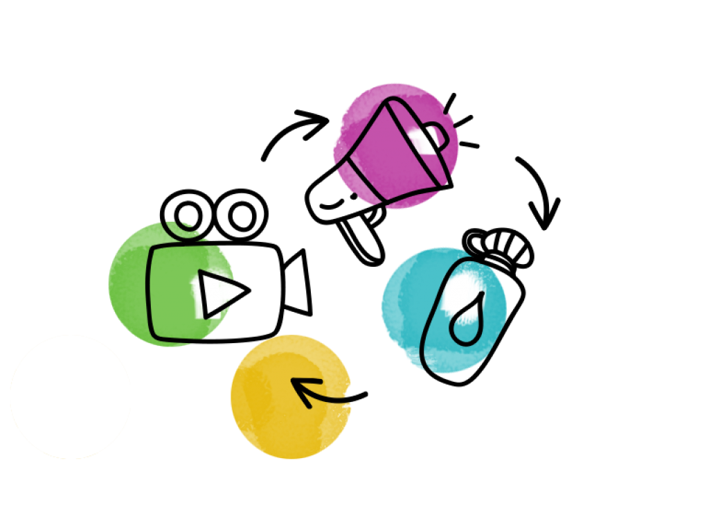 iconos de Síntesis y Acción para vídeos